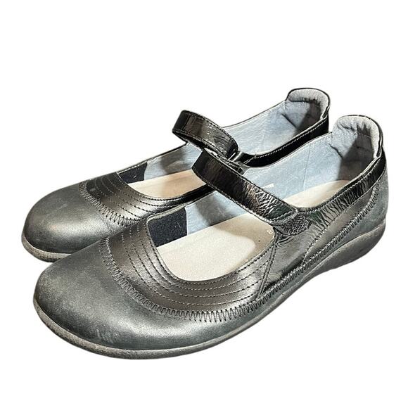 NAOT Kirie Black Leather Mary Janes W/ Adjustable Straps‎ Sandals Size 39 US 8 - Picture 1 of 7